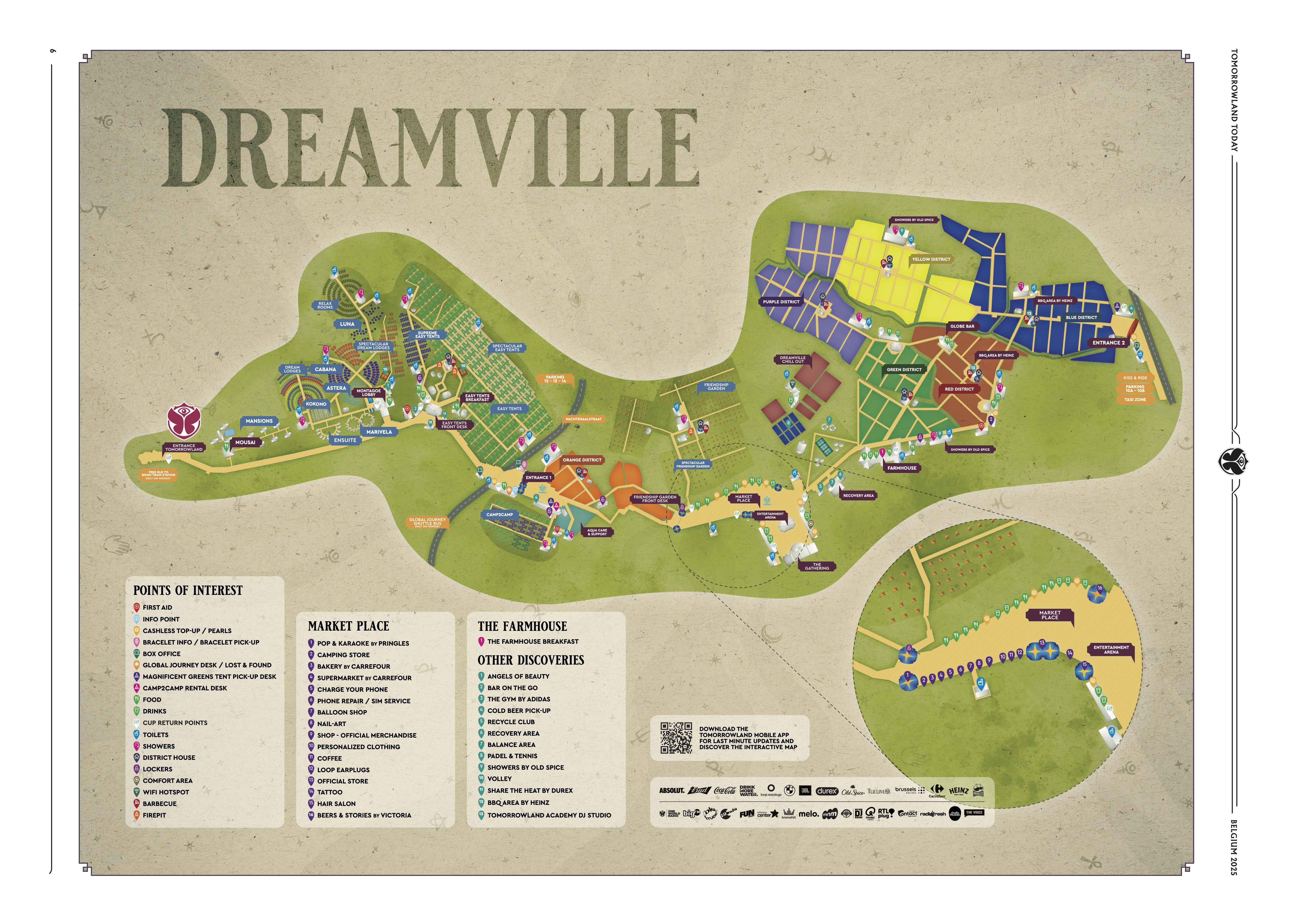 DreamVille camping reference map from 2025